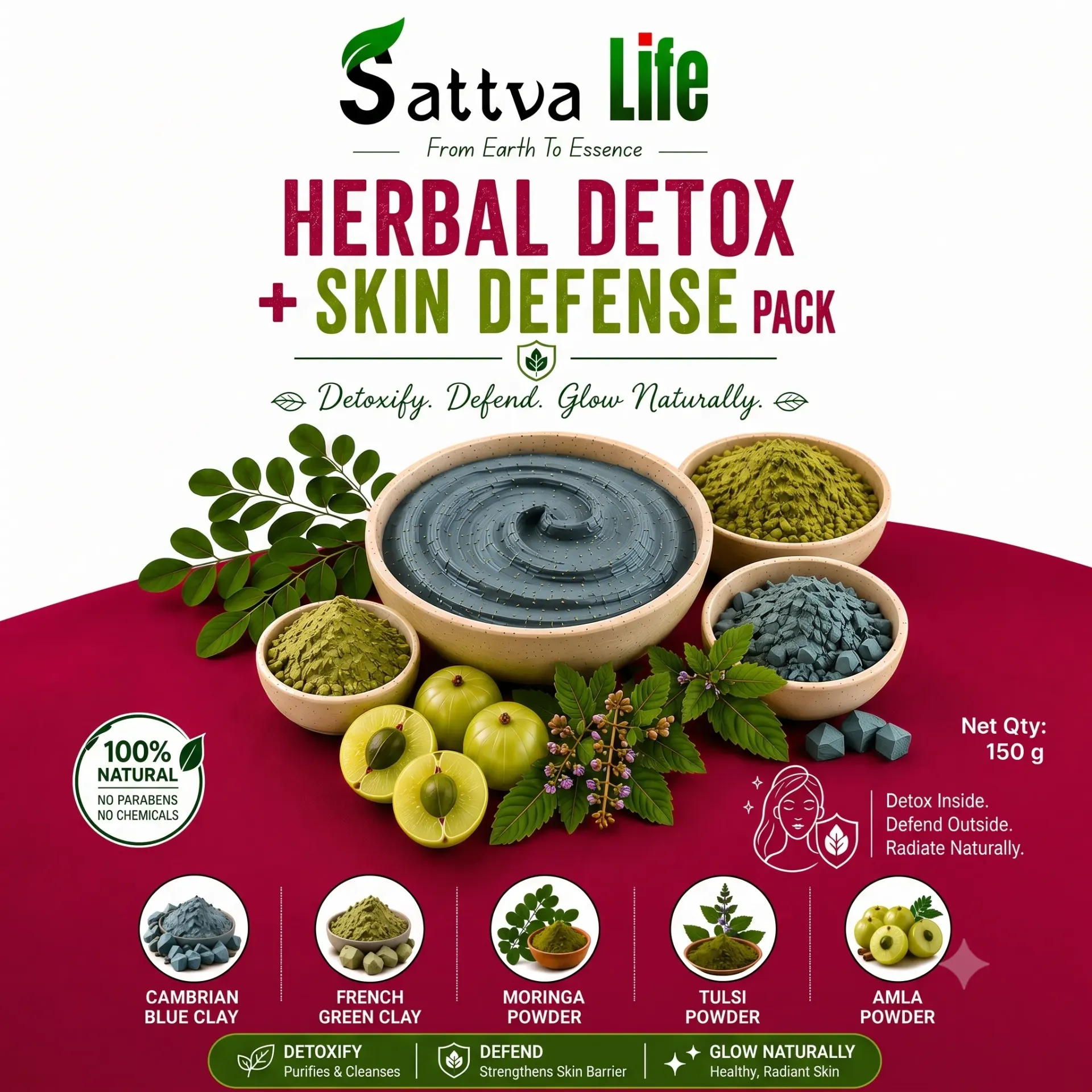 [SL1502103304] Herbal Detox Face Pack